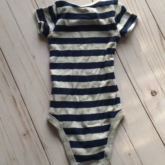 Child of Mine blue gray stripe onesie - Picture 3 of 3